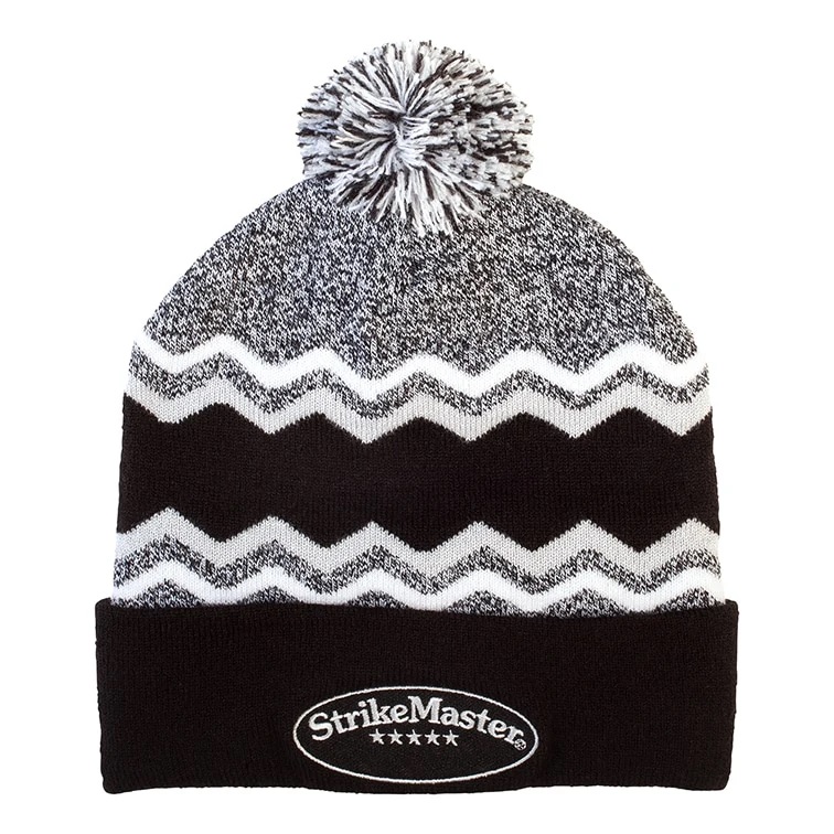 StrikeMaster® Pom Beanie - Black Grey White