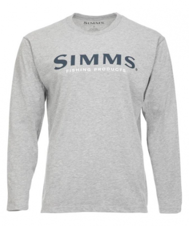 Simms Logo Shirt LS Grey Heather -paita
