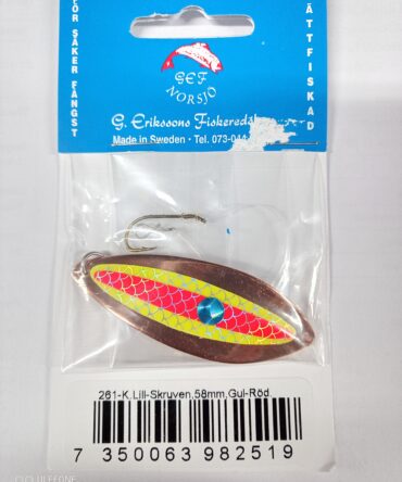G.Erikssons Lill-Skruven 58mm,väri:Kupari/Kelta-Punainen