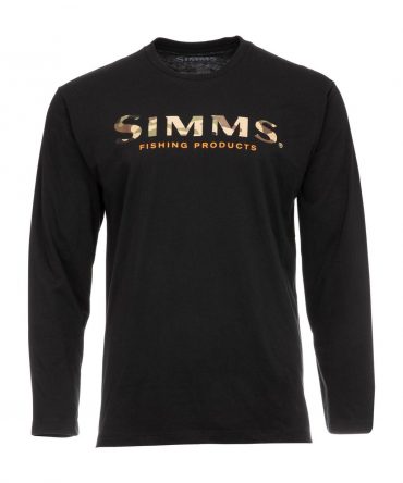 Simms Logo Shirt LS Black -paita