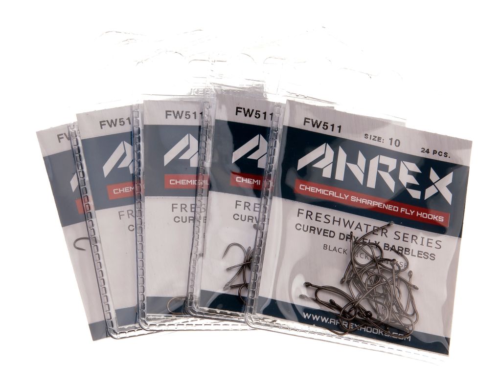 Ahrex FW511 Curved Dry Hook Barbless -perhokoukut