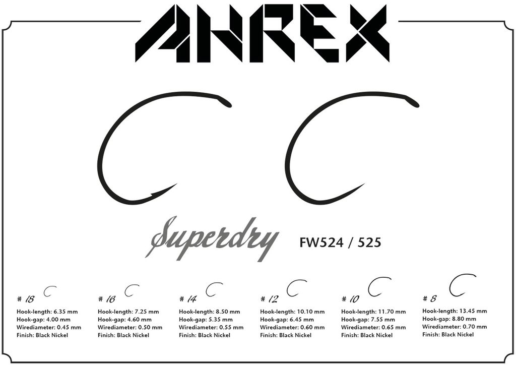 Ahrex FW525 Super Dry Barbless -perhokoukut