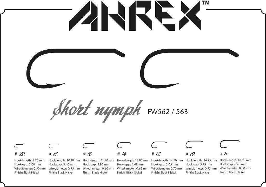 Ahrex FW562 Short Nymph -perhokoukut
