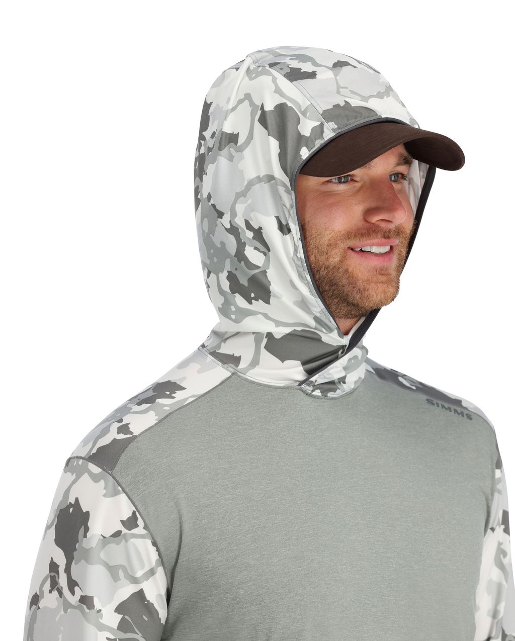 Simms M's Bugstopper® SolarFlex® Hoody, Cinder/Regiment Camo Cinder