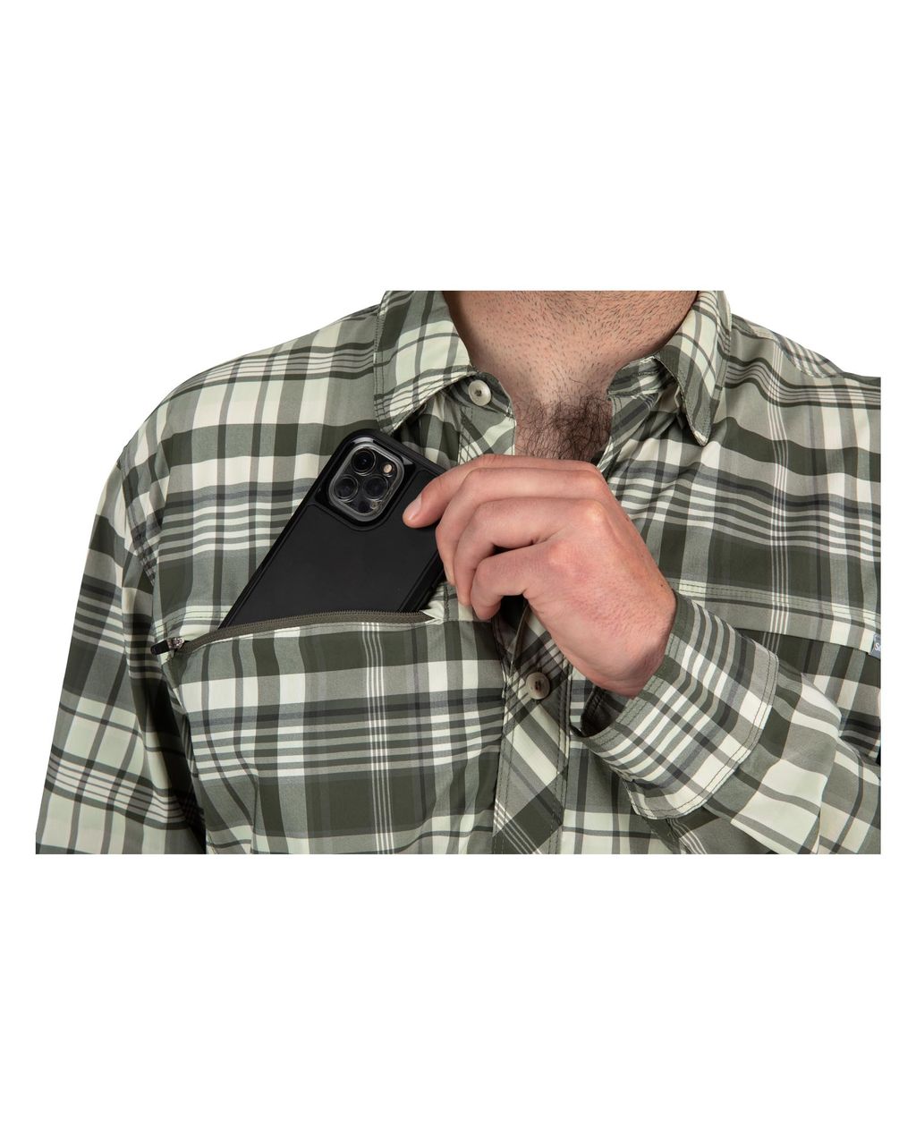 Simms Bugstopper Shirt Foliage Madras Plaid -paita