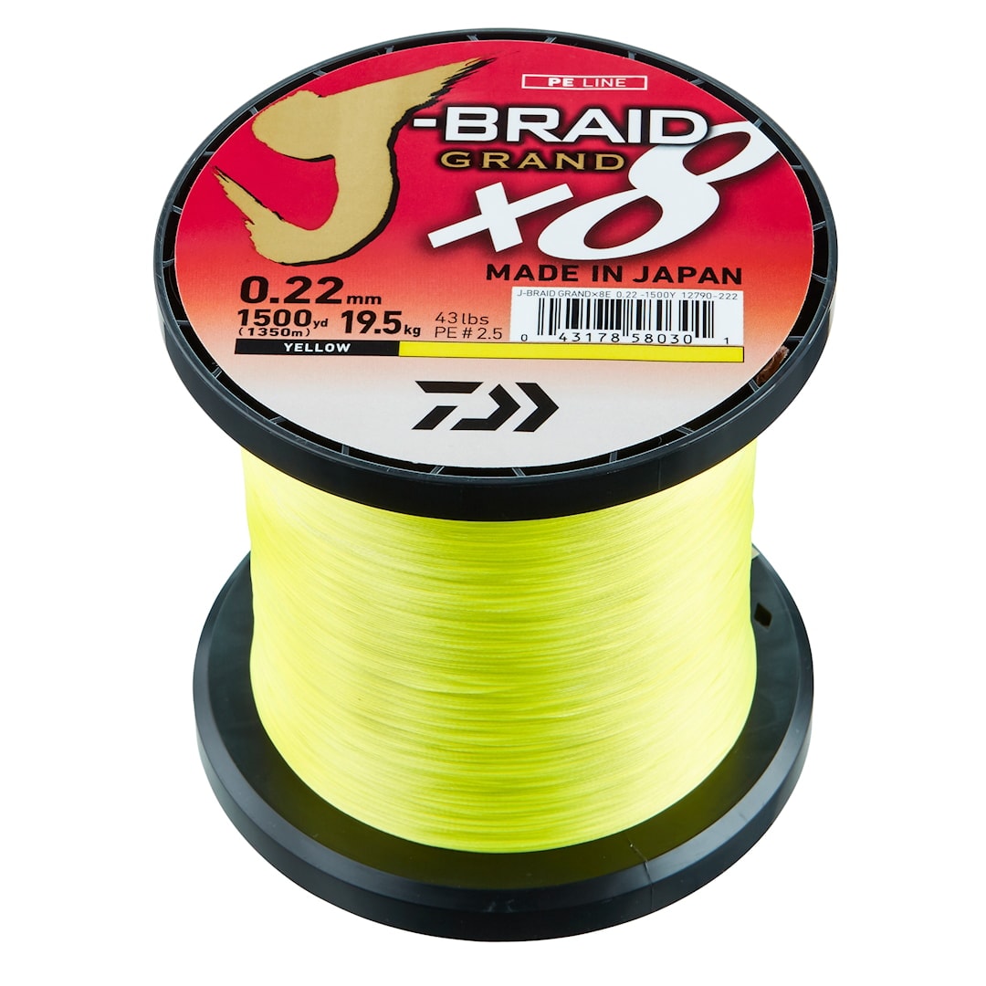 Daiwa J-BRAID X8 GRAND -kuitusiima, Yellow, 1350m