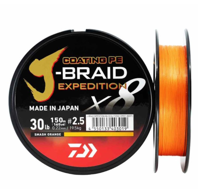 Daiwa J-Braid Expedition x8E 150m Smash Orange